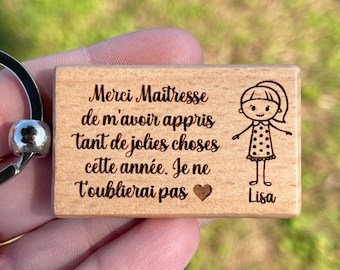 Dziękuję kochana, prezent dla kochanki, personalizowany drewniany breloczek do kluczy