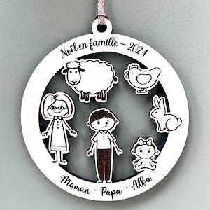 Personalized wooden family Christmas bauble – Christmas tree decoration