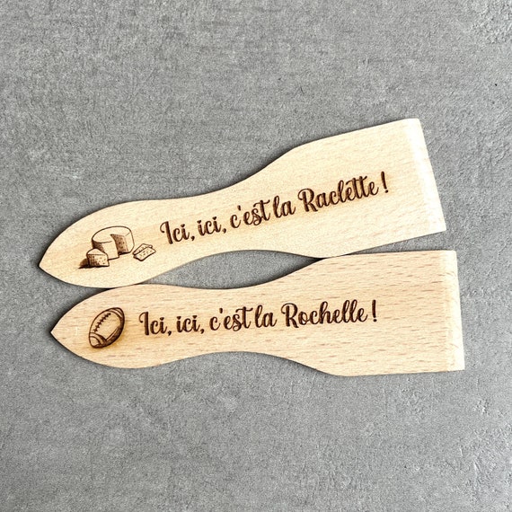 Spatule raclette personnalisée en bois de hêtre -  France