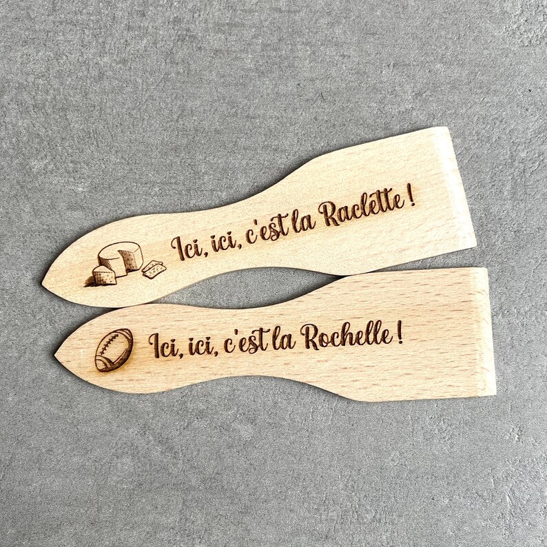 Personalized raclette spatula in beech wood image 2