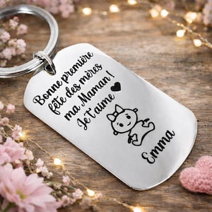 Personalisierter Schlüsselanhänger aus spiegelndem Edelstahl – das perfekte Geschenk zum ersten Muttertag