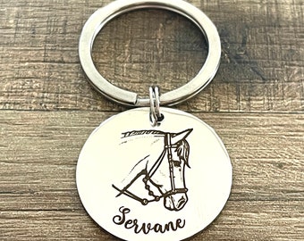 Médaille personnalisée licol pour cheval ou poney