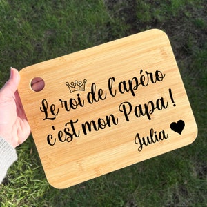 Dad Gift, Father's Day, Personalized Bamboo Board for Dad - Because He's the King of Aperitifs!
