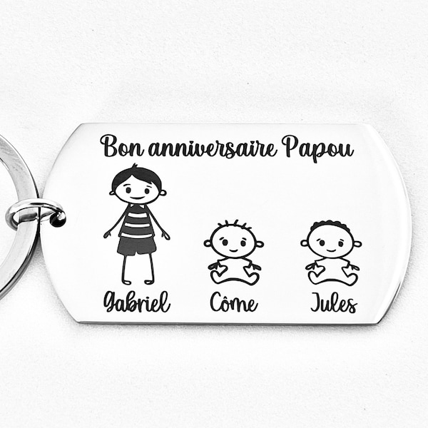 Porte-clés Personnalisé en Inox Miroir avec Vos Personnages Préférés - Le Cadeau Parfait pour un Anniversaire