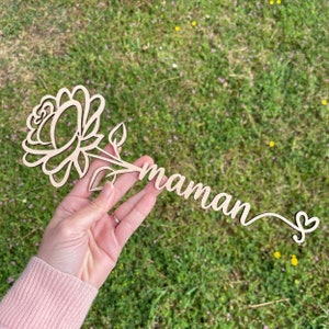 Cadeau de fête des mères, rose éternelle en bois, première fête des mères, cadeau pour maman en bois de hêtre
