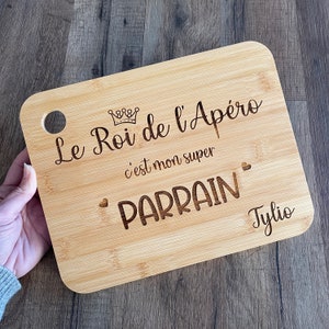 Godfather gift, personalized aperitif board for godfather, engraved cutting board