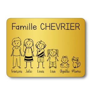 Plaque pour boite aux lettres personnalisée gravée famille adhésive, étiquette, bonne idée cadeau papa, maman, fête des mères, des pères image 4