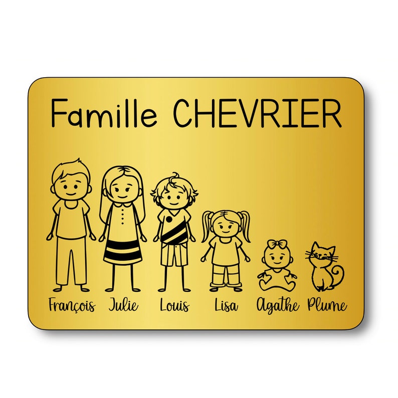 Plaque pour boite aux lettres personnalisée gravée famille adhésive, étiquette, bonne idée cadeau papa, maman, fête des mères, des pères image 4