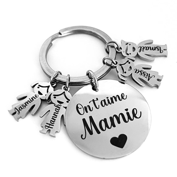 Personalized key ring with grandchildren, grandma gift idea, Grandmother's Day, grandmas.