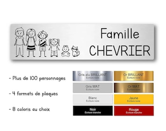 Placa para buzón personalizado grabado familia adhesiva, etiqueta de señalización