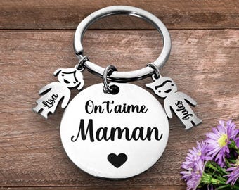Porte clé personnalisé On t'aime Maman - cadeau fête des mères