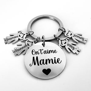 Porte clé personnalisé avec les petits enfants, idée cadeau mamie, fête des grands mères, des mamies. image 2