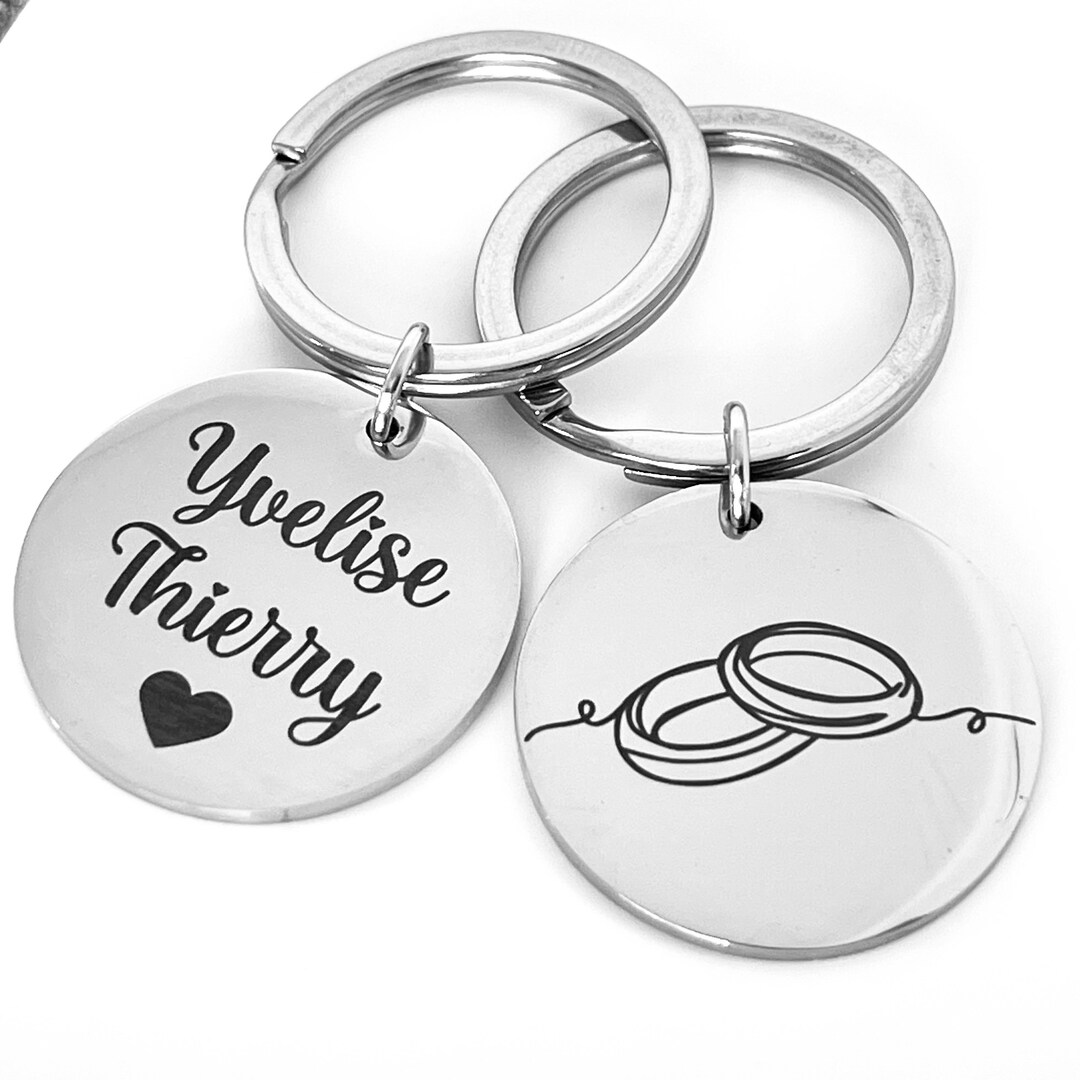 Key Ring Present Personalized Key Ring Wedding or Wedding Anniversary Gift Idea - Etsy