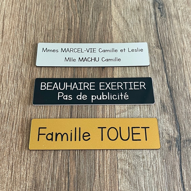 Plaque pour boite aux lettres personnalisée gravée famille adhésive, étiquette, bonne idée cadeau papa, maman, fête des mères, des pères image 5