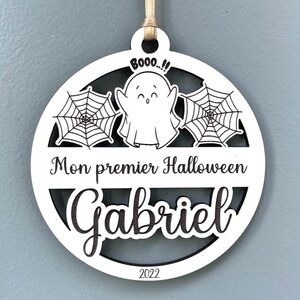 Mon premier Halloween personnalisé, première fête d'Halloween. Décoration en bois pour Halloween