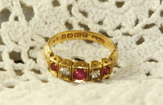 18K Edwardian Ruby and Diamond Ring - image 4