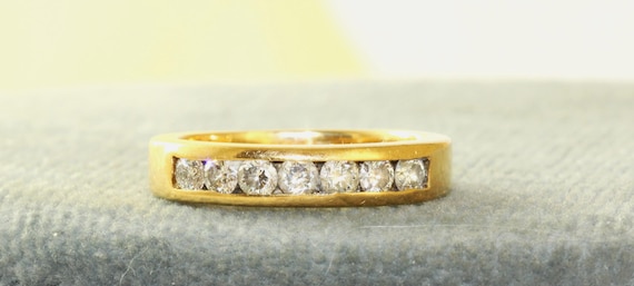 Estate 18K Diamond Half Eternity Band