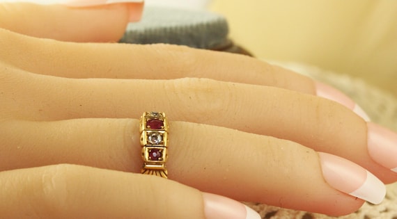 18K Edwardian Ruby and Diamond Ring - image 6