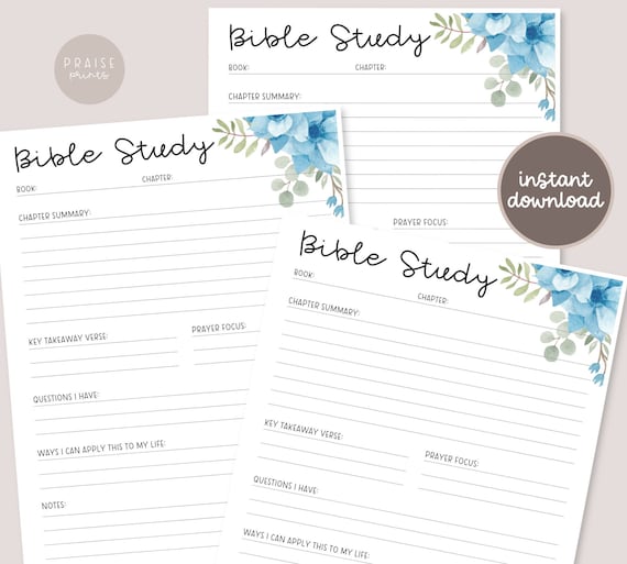 Watercolor Bible Study Printable Bible Study Journal Bible - Etsy