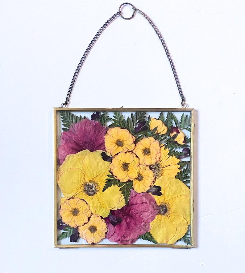 Personalized Wedding Ornament | Pressed Flower Frame | Wedding Bouquet Preservation | Custom Weddin Keepsake afbeelding 8