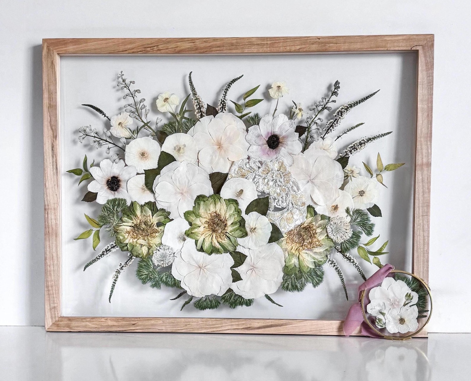 Custom Pressed Flower Frame: Wedding Bouquet Keepsake