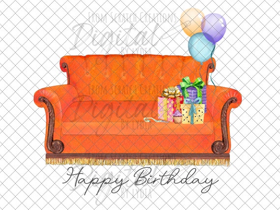 Happy Birthday Friends Sofa PNG Digital Download Sublimation - Etsy