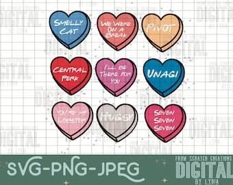 Friends- Candy Hearts- PNG File- SUBLIMATION File- SVG File-Valentine's Day