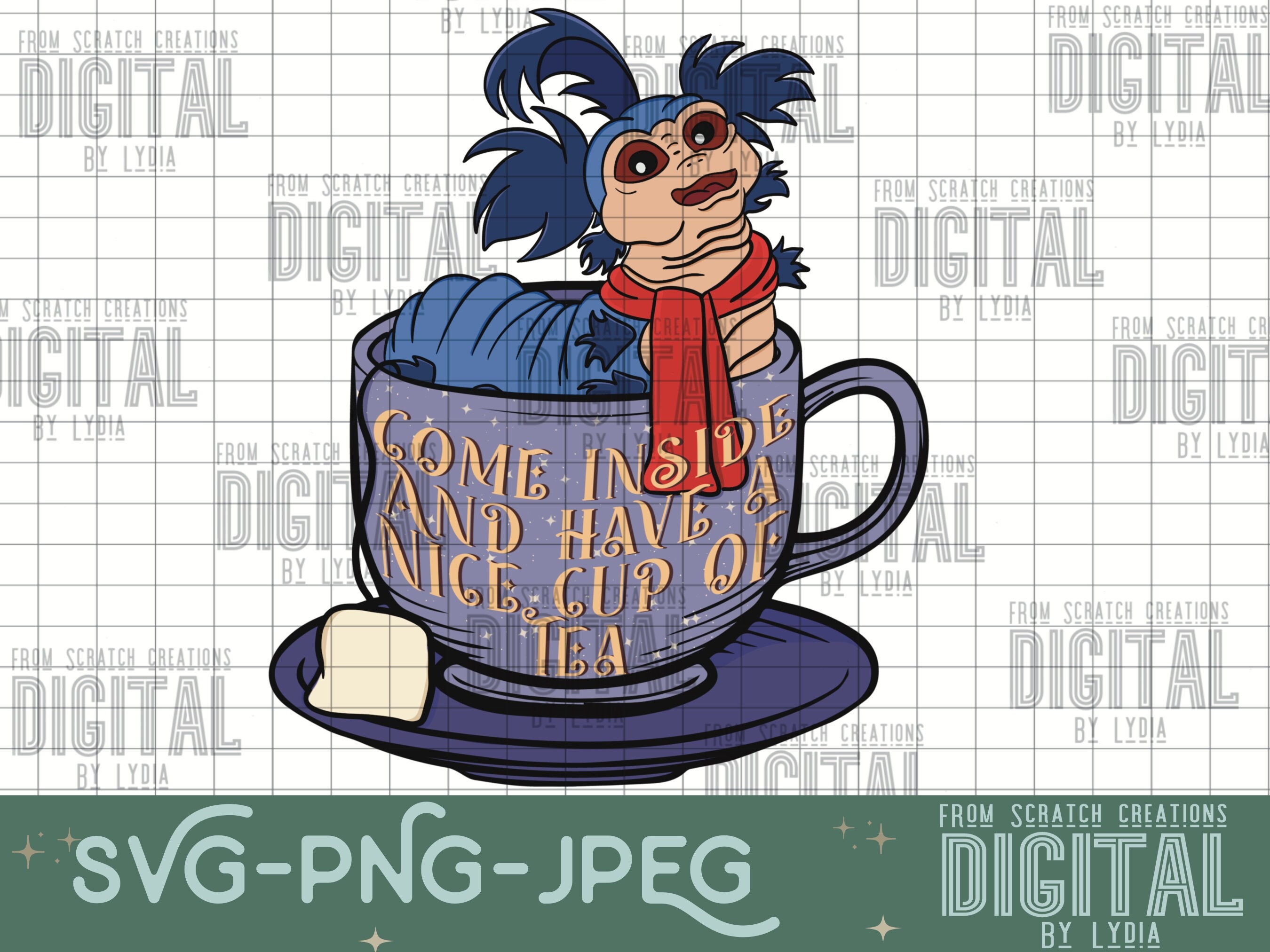 Labyrinth Ello Worm Png Svg Jpeg Cup of Tea 