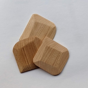 wooden pot scrapers 2.5&quot; square and won&#39;t scuff your cookware during cleaning. Made from repurposed maple.
