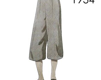 1930s Men's Knickerbocker Pattern. Plus-fours Pattern