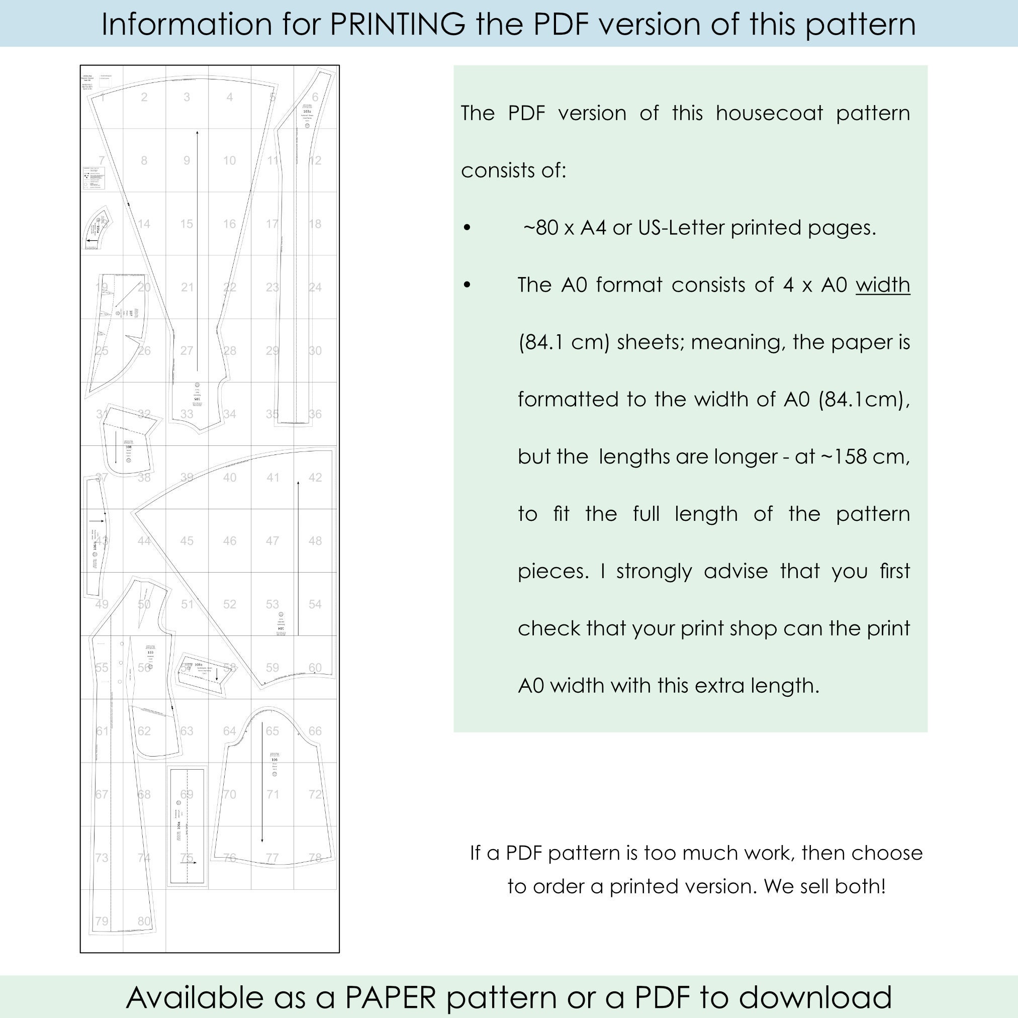 Housecoat Robe Pattern. 1940s Long Robe Pattern With Wide - Etsy