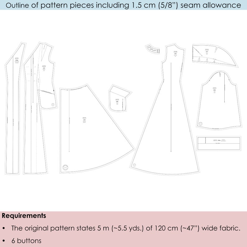 Housecoat Pattern, 1940s Long Robe Pattern With Wide Collar, Double ...