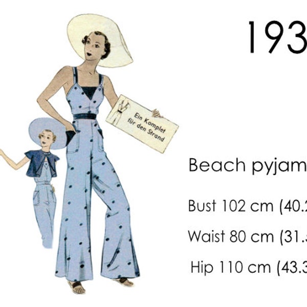 1930s 'Bessie' Wrap Beach Pyjama  - Eden