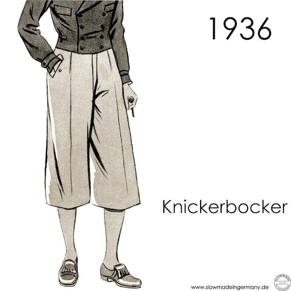 1930s Men's Knickerbocker Pattern. Plus-fours Pattern