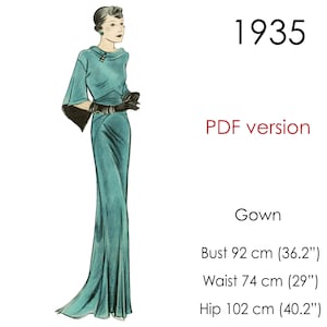 30er Jahre Trägerkleid mit Wasserfallausschnitt und schräg geschnittenen Röcken. Original Vintage-Größe für Büste 92 cm (36 &quot;)