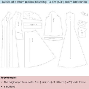 Housecoat Robe Pattern. 1940s Long Robe Pattern With Wide Collar ...