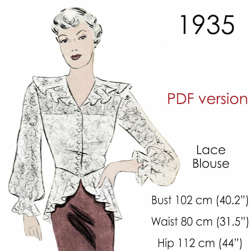 1930s Beau Blouse - Leaf Print