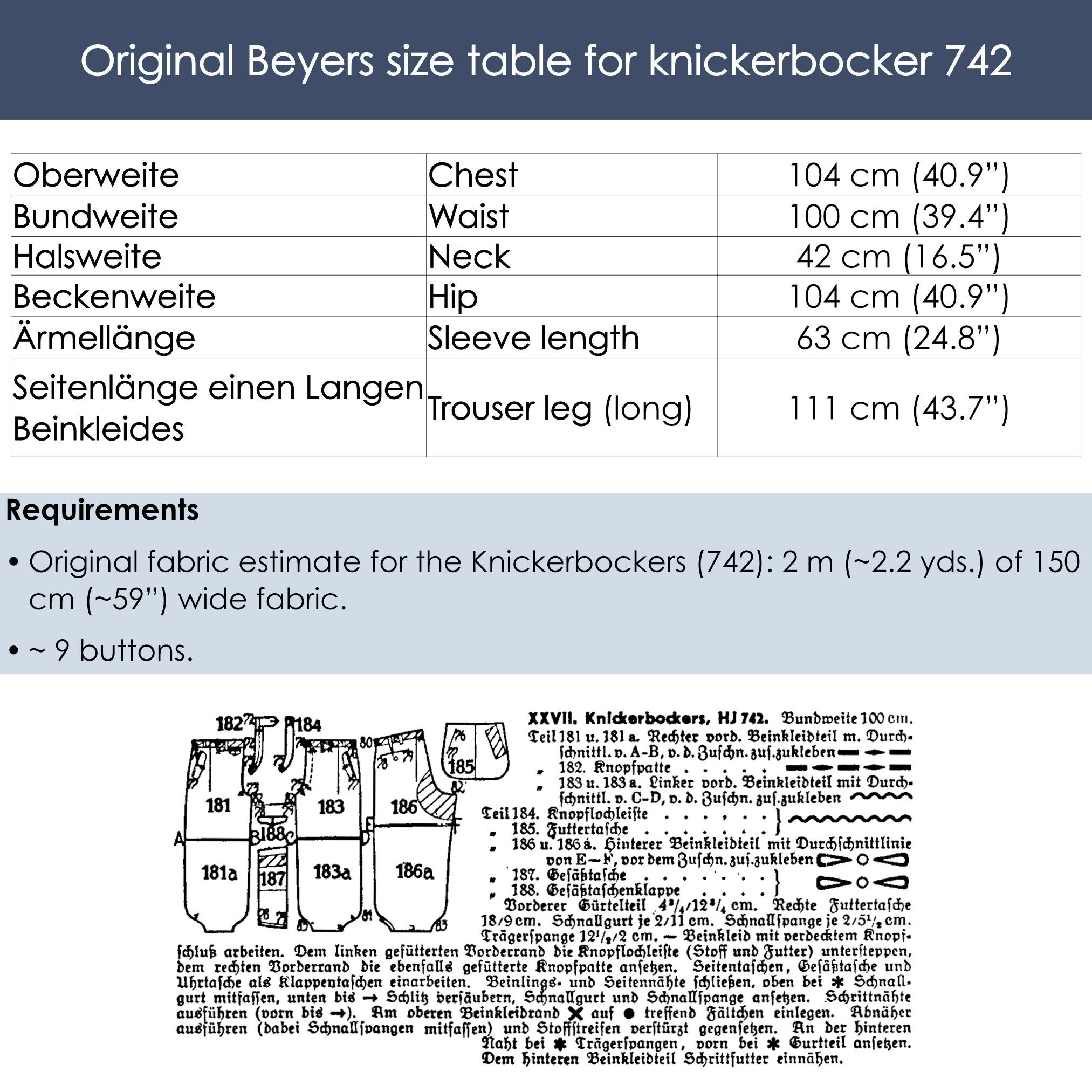 紳士服 1930年〜1960年 パターンメイキング スタイルブック/K544 1930s Men's Knickerbocker Pattern. Original Vintage Size: Waist