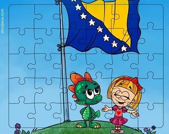 ABC DJECA - Bosna i Hercegovina - Slagalica - Rompecabezas - Bandera - Zastava