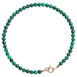 3MM  Malachite  Bracelet Round /faceted genuine