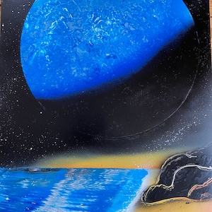 Spray paint art - galaxy beach day
