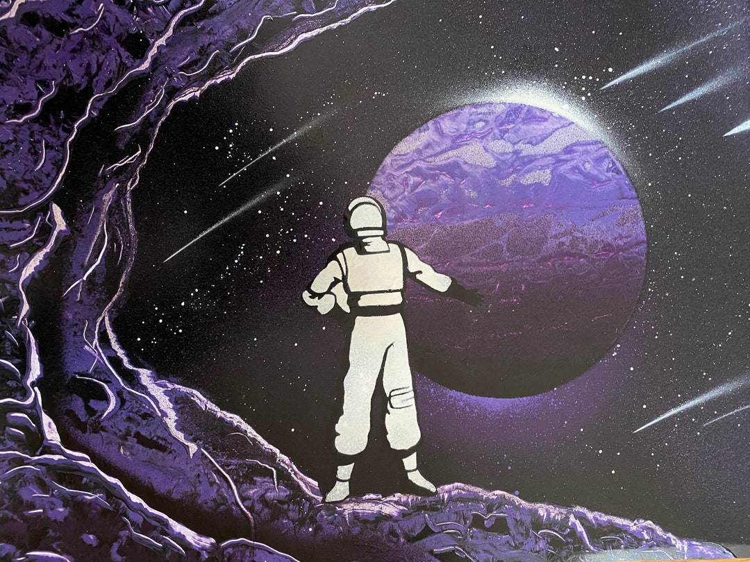 Spray Paint Art Proud Astronaut Etsy
