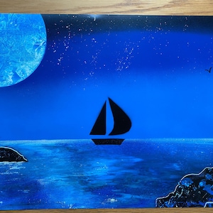 Spray paint art - Blue sky sailing