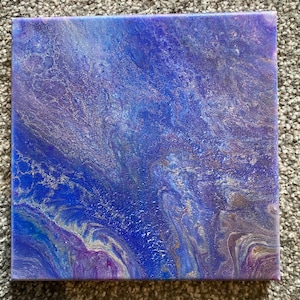 Acrylic pour art - purple and gold