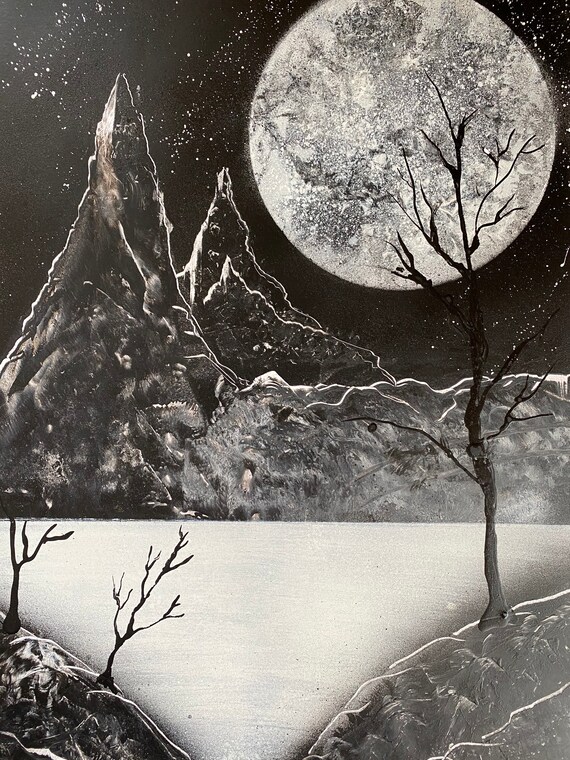 Spray Paint Art a Black and White World | Etsy