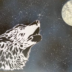 Spray paint art - space wolf