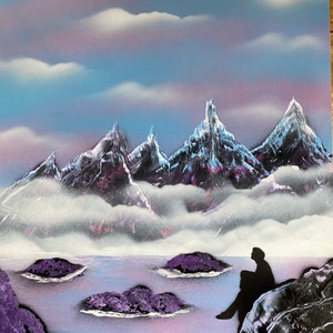 Spray paint art - pink sky delight