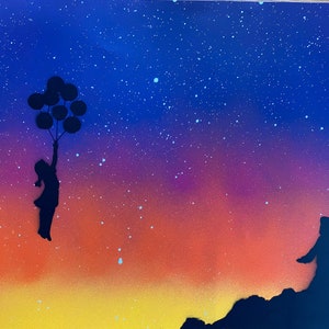 Spray paint art - sunset flight