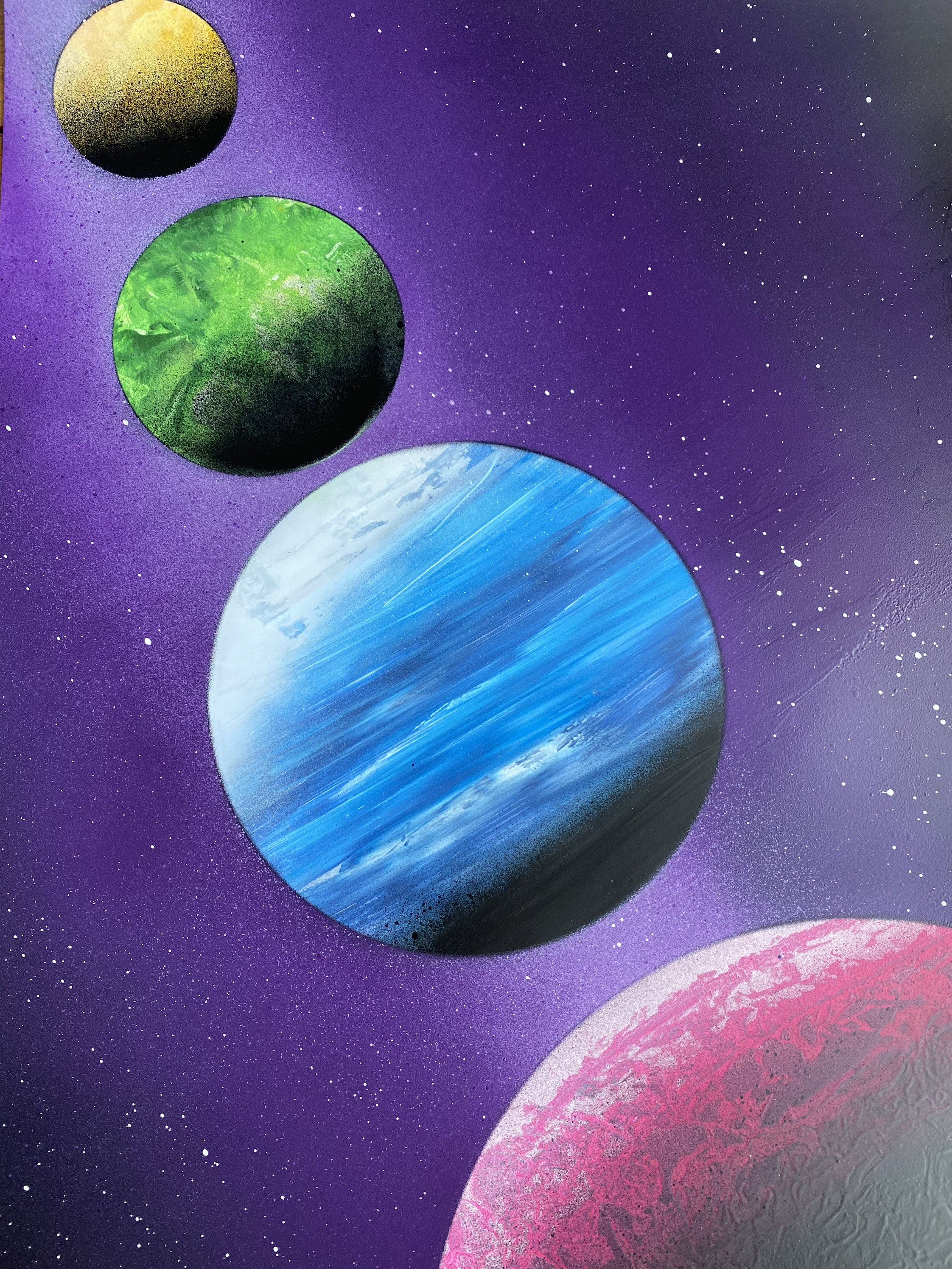 ブラスタ 5th Anniversary PAINTED PLANETS Spray Paint Art - Orderly Planets - Etsy