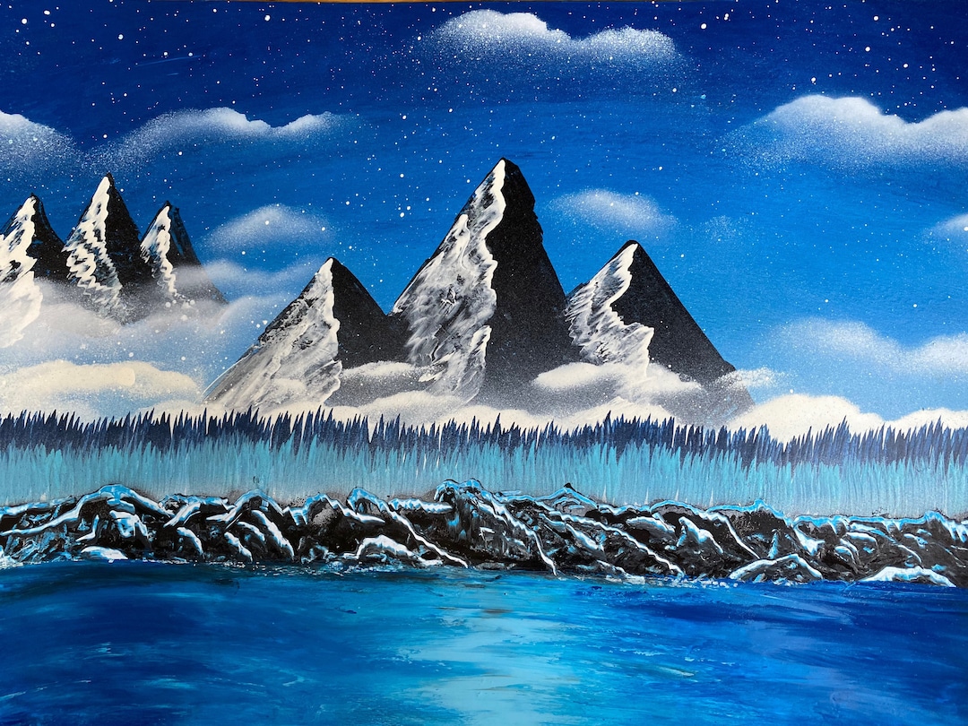 Spray Paint Art Moving Mountains That I Once Had to Climb Etsy